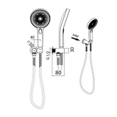 Linkware Gabe Shower On Water Inlet Bracket - Gun Metal